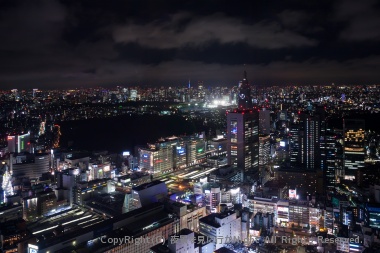 NTTビルや東京タワー方面を眺める